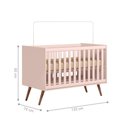 Ver imagem 6 de Conjunto Infantil Retrô Rosa Orion: Berço Orion Mini Cama + Guarda-roupa Orion + Cômoda Orion