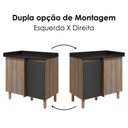 Ver imagem 5 de Balcão Canto Reto com Tampo 1 Porta MDF 89 cm Kali 1222722 Carvalho Toq Chumbo Nicioli
