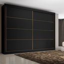 Ver imagem 2 de Guarda Roupa Casal 100% Mdf 2 Portas 6 Gavetas - Sevilha- Preto