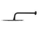 Ver imagem 5 de Ducha Chuveiro Inox 20x20 Preto Fosco Quadrado Parede Suporte Redondo Banheiro Piscina Area Externa