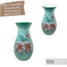 Vaso de Porcelana para Flores Jarro de Louça Grande Ampulheta 19 cm Pintado à Mão FLORAL - 2