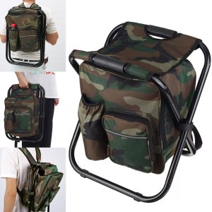 Cadeira Mochila Banqueta Bolsa Semi Termica Banco Dobravel Pesca Acampamento Pescaria Camping Praia 