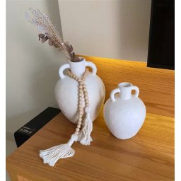 Vaso Decorativo Branco com Colar Grande - 4
