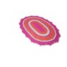 Tapete de Porta Sala e Cozinha Crochê Oval Rosa/Laranja - 1