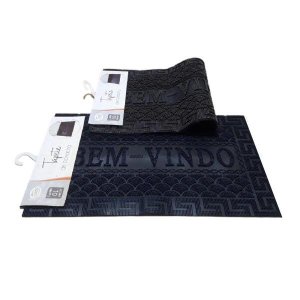 Tapete Alto Relevo Bem Vindo Capacho Borracha/Antiderrapante