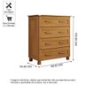 Cômoda para Quarto 4 Gavetas em Madeira Viena Carvalho - Straub Web - 3