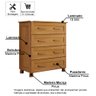 Cômoda para Quarto 4 Gavetas em Madeira Viena Carvalho - Straub Web - 2