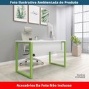 Ver imagem 2 de Mesa Escritório P25 Tub Pandin 170 Cm (larg) X 70 Cm (prof) Tampo Mdp Branco Pé Aço Tubular Verde