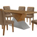 Ver imagem 7 de Mesa para Sala de Jantar Aster 180cm Mdf Tampo Laminado Canto Copo e 6 Cadeiras Melissa