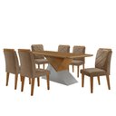 Ver imagem 2 de Mesa para Sala de Jantar Aster 180cm Mdf Tampo Laminado Canto Copo e 6 Cadeiras Melissa