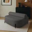 Ver imagem 1 de Sofá Sala Ilha Orgânica Éden 125cm Pé Aço Lateral Preto Bouclê Grafite E03 - D’Rossi