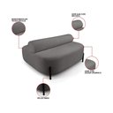 Ver imagem 3 de Sofá Sala Ilha Orgânica Éden 125cm Pé Aço Lateral Preto Bouclê Grafite E03 - D’Rossi