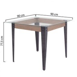 Conjunto Sala de Jantar Espanha com 4 Cadeiras em Aço Tampo de Vidro Mais Decor - 5