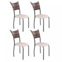 Ver imagem 3 de Conjunto Sala de Jantar Espanha com 4 Cadeiras em Aço Tampo de Vidro Mais Decor