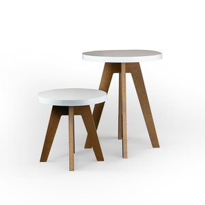 Mesa de Canto Everest 40cmø X 40cm de Altura - Branco