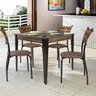 Conjunto Sala de Jantar Espanha com 4 Cadeiras em Aço Tampo de Vidro Mais Decor - 1