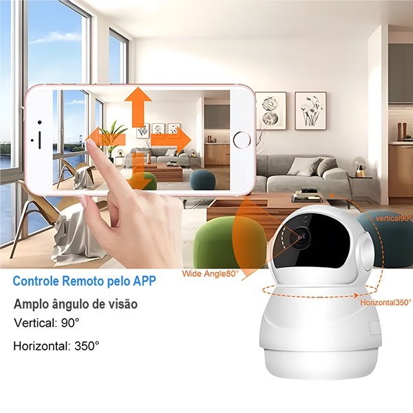 Câmera de Segurança Ipc360 Wifi Hd com Detecção de Movimento Visão Noturna e Áudio - 4