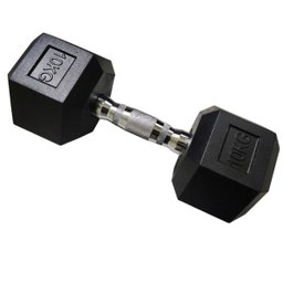Halter Peso 10kg Sextavado Dumpbell Emborrachado Cromado Academia Musculaçao Biceps Triceps Ombro Ex - 2
