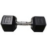 Halter Peso 10kg Sextavado Dumpbell Emborrachado Cromado Academia Musculaçao Biceps Triceps Ombro Ex - 1