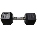 Ver imagem 1 de Halter Peso 10kg Sextavado Dumpbell Emborrachado Cromado Academia Musculaçao Biceps Triceps Ombro Ex