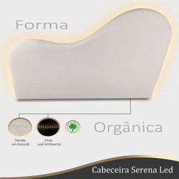 Cabeceira Led Orgânica 160cm Casal Queen Painél para Cama Box Bouclé Serena - 2