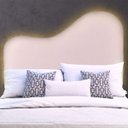 Ver imagem 1 de Cabeceira Led Orgânica 160cm Casal Queen Painél para Cama Box Bouclé Serena