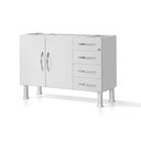 Ver imagem 1 de Gabinete Ideal Prime de Aço para Cozinha C/ 4 Gavetas 1,20 - Branco