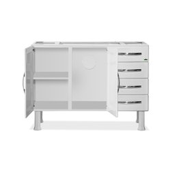 Gabinete Ideal Prime de Aço para Cozinha C/ 4 Gavetas 1,20 - Branco - 3 Gabinete Ideal Prime de Aço para Cozinha C/ 4 Gavetas 1,20 - Branco - 3