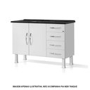 Ver imagem 2 de Gabinete Ideal Prime de Aço para Cozinha C/ 4 Gavetas 1,20 - Branco