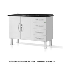 Gabinete Ideal Prime de Aço para Cozinha C/ 4 Gavetas 1,20 - Branco - 2 Gabinete Ideal Prime de Aço para Cozinha C/ 4 Gavetas 1,20 - Branco - 2