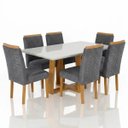 Ver imagem 1 de Conjunto Mesa 6 Cadeiras Hamburgo com Pegador Plus – Mesa de Jantar Moderna para Sala e Cozinha:chum