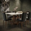 Ver imagem 2 de Conjunto Mesa Hamburgo e 6 Cadeiras Pegador Plus - Veludo Cinza