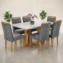 Ver imagem 1 de Conjunto Mesa 6 Cadeiras Hamburgo com Pegador Plus – Mesa de Jantar Moderna para Sala e Cozinha:Chum
