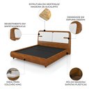 Ver imagem 3 de Cama King 195cm Cairo e Cabeceira Nalu Sintético Caramelo/Creme Z37 - Mpozenato