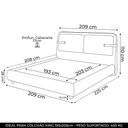 Ver mais imagens de Cama King 195cm Cairo e Cabeceira Nalu Sintético Caramelo/Creme Z37 - Mpozenato
