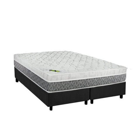 Cama Box Queen: Colchão Molas Masterpocket Ensacadas Luckspuma Aspen + Base Crc Suede Gray (158x198
