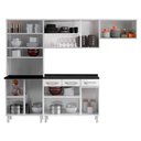 Ver imagem 3 de Armário de Cozinha Modulada Compacta de Aço 245cm com Balcão Multimóveis Cr20528 Branco