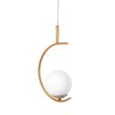 Ver imagem 2 de Luminária Pendente Aro Lua Orby Dourado Magnifico