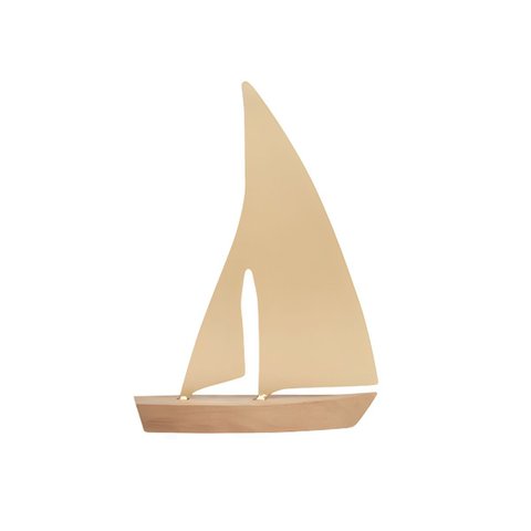Escultura Decorativa Barco em Metal Dourado 28cm 21286p Mart