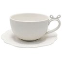 Ver imagem 1 de Jogo de 4 Xicaras com Pires para Cha 200ml Lacet Porcelana Mesa Romantica Full Fit