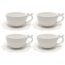 Ver imagem 3 de Jogo de 4 Xicaras com Pires para Cha 200ml Lacet Porcelana Mesa Romantica Full Fit