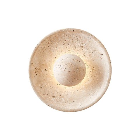 Arandela Nordecor Tivo Orb 90009 25cm LED Alto Irc 97 8W Mármore Travertino Bivolt