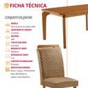 Ver imagem 7 de Mesa de Jantar Liz 180 cm Tampo MDF Laminado Canto Copo com 6 Cadeiras Aline