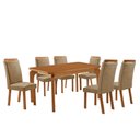 Ver imagem 2 de Mesa de Jantar Liz 180 cm Tampo MDF Laminado Canto Copo com 6 Cadeiras Aline