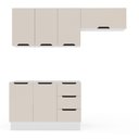 Ver imagem 4 de Cozinha Compacta 250057 3 Peças Meena com Rodapé Branco Creme Politorno Móveis