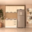 Ver imagem 1 de Cozinha Compacta 250057 3 Peças Meena com Rodapé Branco Creme Politorno Móveis