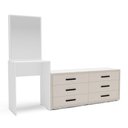 Ver imagem 2 de Cômoda Penteadeira 6 Gavetas Valência Bege/Creme/Branco