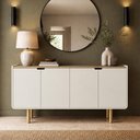 Ver imagem 3 de Aparador Buffet para Sala de Jantar 4 Portas 160cm Orgânico Nordic A03 Hanover Off White Roble -