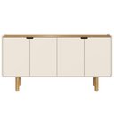 Ver mais imagens de Aparador Buffet para Sala de Jantar 4 Portas 160cm Orgânico Nordic A03 Hanover Off White Roble -
