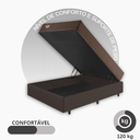 Ver imagem 6 de Cama Box com Baú 138x188 com Colchão Casal Relax Adorabile Molas Ensacadas Ecoflex Courino Linho